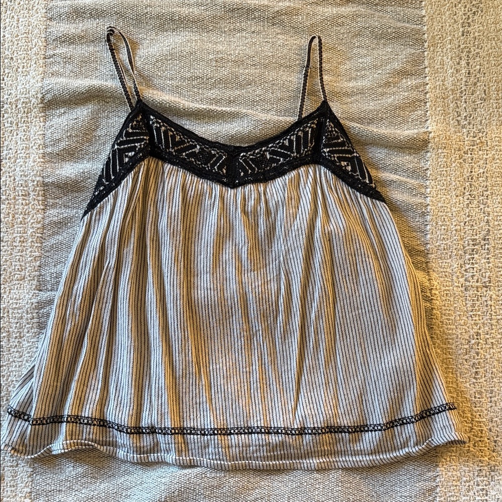 Hinge Black and White Striped Camisole